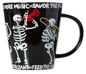 Artisan Owl New Orleans Jazz Cannibals Skeleton Band Ceramic Souvenir Coffee Mug