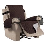 Water Repellent Quilted Recliner Chair Cover Recliner Cover Recliner Slipcver for Pets/Kids/Dogs, Non Slip with Durable Elastic Strap (Standard 22", Reversible Brown/Beige)