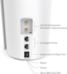 TP-Link Deco X50-5G Wi-Fi 6 Mesh Router – 5G SIM Slot, 2.5G Port, Alexa