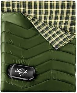 ETGLCOZY Double Sleeping Bag Flannel for Adults Kids Camping, XL Queen Size Sleeping Bags for 2 Person All Season Hiking Backpacking, Lightweight Waterproof with Compression Sack