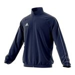 Adidas Kid's Core 18 Presentation Jacket, Dark Blue/White, Size 140