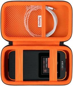 Supmay Hard Carrying Case for Solis 5G WiFi Mobile Hotspot for Travel, Local and International Coverage Router, Protective Cases Bag with Mesh Bag for USB Cable and Accessories, Black+Orange