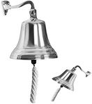 Nautical Large Ship Bell 7inch Chrome Finish Wall Mountable Bell for Pubs & Home Bars Rustic Vintage Home Decor Gifts