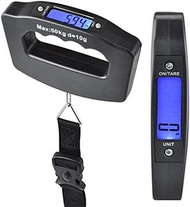 Digital Luggage Scales, 50kg/110lb Electronic Hanging Scales, Portable Digital Luggage Scale with Backlight Digital Display Travel, Handheld Style Suitcase Scales with Hook for Travel Outdoor Home Use