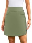 Charmo High Waisted Golf Skirts Tennis Skirt with Pockets Athletic Skorts for Woman Workout Casual Army Green M