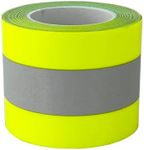 JINBING High Visibility Reflective Heat Transfer Vinyl Iron On Tape for Clothing 5cm x 5m (Yellow-Silver)