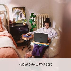 HP Victus 15.6" Gaming Laptop – Ryzen 7, RTX 3050, 8GB RAM, 512GB SSD, Silver
