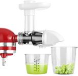 Gdrtwwh Juicer Attachment for KitchenAid Stand Mixer, Slow Juicer Citrus Juicer Accessories, Chew Juicer Attachment Vegetables and Fruit (White)