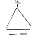 8 Inch Musical Triangle Instrument, Steel Triangle Percussion Bell With Striker