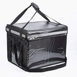 62L Food Delivery Bag, Waterproof,Durable, Standable, Hot and Cool Food,Pizza,Drink,Cooler Bag,Insulated Bag for Catering | Food Storage Bag (62L-Black)