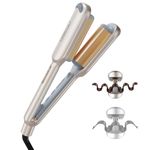 TYMO ROVY Hair Waver Crimper - Hair Curler, Deep Waver Curling Iron, Ionic Curling Wand with Ceramic Tourmaline Barrel for Women, Anti-Scald, Quick & Easy, Dual Voltage, Elegant Gold 25mm