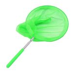 34” Kids Extendable Fishing Mesh Net Butterfly Bug Insect Fish Crab Catcher with Telescopic Handle Garden Pond Toy, Ideal present for Children Extendable from 37cm to 86cm (Fishing Net, Green)