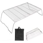REDCAMP Extra Large Folding Campfire Grill 304 Stainless Steel Grate, Portable Camp Cooking Grill Rack with Carrying Bag for Outdoor Camping BBQ