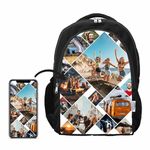 MY FAV Printed Personalised Bag Backpack, Customized Bag for School, College, Sports Men, Women Outdoor Travel Lightweight Bag- Black