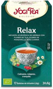 Yogi Tea Relax - Infusión Ayurvédica - Mezcla de Tila, Manzanilla y Rosa Canina - Sin Cafeína - Pack de 6x17 bolsitas (102 bolsitas en total)