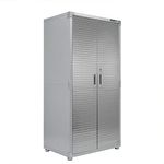 Seville Classics Tall Cabinet, Metal, Grey, 91,4 x 61 x 183 cm