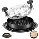HEVASNEK Upgraded Chicken Shredder Tool – Visible Meat Shredder Machine with Transparent Lid, Ergonomic Handle & Non-Slip Base Twist & Shred for Pulled Chicken, Pork, Beef Dishwasher Safe (Black)