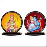 Giftlab Lord Ram & Hanuman Car Dashboard Idol Combo (Set of 2) Showpiece/Figurine