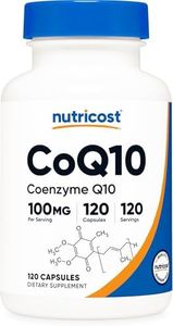 Nutricost CoQ10 100mg, 120 Vegetarian Capsules, 120 Servings - Coenzyme Q10