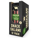 SERIOUS PIG - Salami Pub Snacks, Keto Snack, High Protein, Meaty, Made with Outdoor Reared British Pork, Savoury Salami Sticks (Snackalami) (Wild Fennel) (12 Pack)