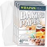 WRAPOK Baking Parchment Paper Greaseproof Cooking Sheets White Non-Stick Pre-Cut Liners for Kitchen Home, 8 x 12 Inch (160 Count)