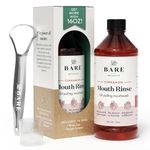 Bare Botanics Oil Pulling for Teeth & Gums (Cinnamon) 16 oz - All Natural Mouth Rinse for Whitening & Fresher Breath - Daily Oral Health Alcohol & Flouride Free - Made in USA Vegan Cruelty Free