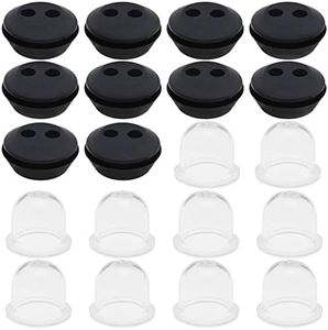 SING F LTD 10PCS Rubber Grommet 2 Holes Fuel Tank Seal Grommet & 10PCS Petrol Fuel Primer Bulb 22mm Pump Carburettor Pump for Trimmers Lawn Mower Chain Saws