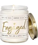 Engagement Gifts, Engagement Gifts for Couples -'Engaged!' Soy Candle, w/Champagne On Ice I Engagement Gifts for Couples I Fiance Gifts for Her I Engaged Gifts for Her I 9oz Jar, 50Hr Burn, USA Made