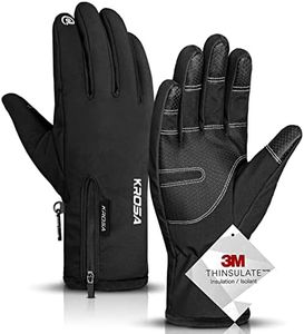 krosa -10℉ Winter Gloves Men Women, 10 Touchscreen Fingers Snow Ski Gloves, Waterproof Cold Weather Gloves