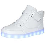 Unisex Light Up Shoes LED Trainers USB Charging Couples Shoes High Top for Women Men Flashing Trainers GBWhite46