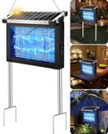 PhatroyYee Solar Bug Zapper Outdoor Indoor, 4000mAh Rechargeable Portable Fly Zapper, 4500V Electric Mosquito Killer with Panel Sensor & 10FT Extension Cord, Waterproof for Patio Camping Home Backyard