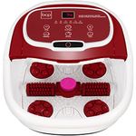 Best Choice Products Motorized Foot Spa Bath Massager, Adjustable Waterfall Shower & Fast Heating, Automatic Shiatsu Pedicure Massage, Pumice Stone, Rollers to Relieve Feet Muscle Pain - Burgundy