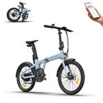 A Dece Oasis ADO Air 20 Folding E-Bike, Ultra Light Weight 17.5 KG Electric Bike, 20" Electric Bicycle for Adults, with Carbon Belt/LCD Display/Torque Sensor/Hydraulic Disc Brakes/APP Intelligent