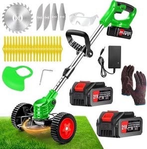 Cordless Weed Wacker Electric Weed Wacker Battery Powered with 21V Battery Operated Grass Trimmer 3 in 1 Weed Trimmer Grass Cutter Brush Cutter for Lawn Garden Pruning