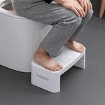 Folding Toilet Stool, Potty Step Stool with Fragrance Position, Bathroom, Foldable Poop Stool Poop Stool | Bathroom Accessories for All Ages | Sitting Posture Foot Stool, White