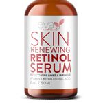 Retinol Serum 2.5% by Eva Naturals (60 ml, Double-Sized Bottle) - Best Anti-Aging Serum, Minimizes Wrinkles, Helps Prevent Sun Damage, and Fades Dark Spots - Vitamin A Retinol with Hyaluronic Acid