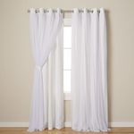 Exclusive Home Curtains Catarina Woven Blackout Grommet Top Panel Pair, Winter White, 52x96 Inch, 2 Piece