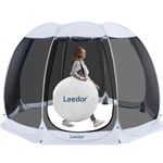 Leedor Gazebos for Patios Screen House Room 8-10 Person Canopy Pergolas Mosquito Net Camping Tent Dining Pop Up Sun Shade Shelter Mesh Walls Not Waterproof Beige,12'x12'