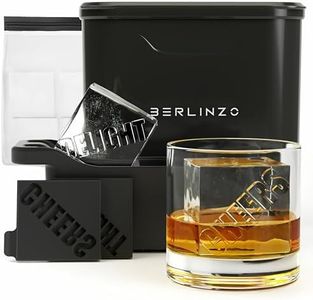 Premium Berlinzo Clear Ice Cube Maker - Whiskey Ice Ball Maker Mold Large 2 Inch - Crystal Clear Ice Maker Sphere - Clear Ice Ball Maker with Storage Bag - Clear Ice Mold for Ball Ice Maker