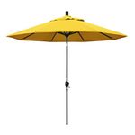 California Umbrella GSPT908302-F25 9' Round Market Umbrella, Black Pole, Lemon Olefin