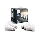 Philips Hue Smart 60W A19 LED Bulb - Soft Warm White Light - 4 Pack - 800LM - E26 - Indoor - Control with Hue App - Works with Alexa, Google Assistant and Apple Homekit