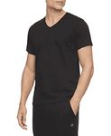 Calvin Klein Men's Cotton Classics 5-Pack Undershirts, 5 Black V-Neck, X-Large