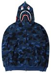 Imilan Shark Jaw Camo Hoodie Shark Mouth Jacket Full Zip Up for Men Women Teenager(N Blue-1,Medium)