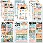 Hadley Designs 16 Retro Kids Educational Posters For Toddlers 1-3 - Learning Charts, Pre K Learning Posters For Toddlers 1-3, Alphabet Poster For Toddlers, Teacher Posters For Classroom Posters