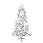 WBHome 7FT Pre-lit Artificial Christmas Tree with 400 Plug-in LED Lights and Ornaments Set Package, Cystal Castle Themed Christmas Decorations