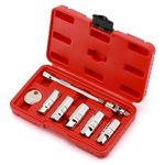 CASOMAN 3/8-Inch Drive Spark Plug Socket Set, 6-Point, Include Extension Bar, Unviersal Joint & Spark Plug Gapper, 8Piece Set, CR-V Steel