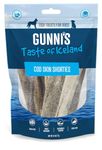 Gunnis Cod Skin Shorties - Pure 100% Icelandic Cod Fish Skin Dog Treats. Dried Natural Dog Chews. Hypoallergenic, Omega-Rich, Sustainably Sourced Fish Treats For Dogs. No No Additives Or Fillers. 71g