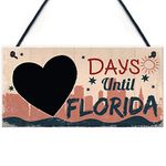 RED OCEAN Chalkboard Holiday Countdown To FLORIDA America USA Novelty Hanging Sign Best Friend