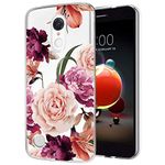 sidande Case for LG Aristo 3 Plus/Aristo 2 Plus/Aristo 2/Tribute Dynasty/Tribute Empire/Fortune 2/Rebel 3 LTE Case, Clear Soft TPU Slim Phone Protective Case Cover for LG Aristo 3 (Purple Flower)