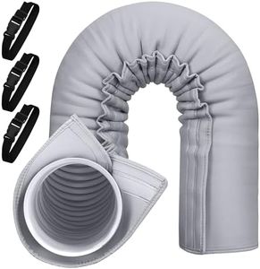 Portable AC Hose Insulation Sleeve,Portable Air Conditioner Hose Cover Wrap,Fits for 5" & 5.9" Diameter Exhaust Hose,Insulated Hoses Duct Vent Cover, Easy to Install with 3 Adjustable Straps, Gray